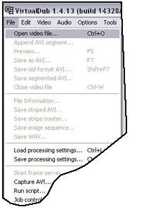 VirtualDub - Open the AVI file